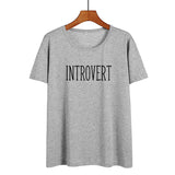 Introvert Book Lovers Nerdy Bookworm Funny Saying Tshirt Summer Women T Shirt Black White Cotton Tops Causal Tee Shirt Femme - webtekdev