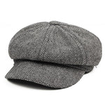 Vintage Style Men's Panel Tweed Newsboy Caps Formfitting Driving Hat Khaki Gray - webtekdev
