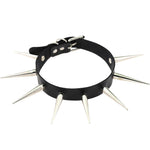 Sexy Punk Big Spiked Rivets Rock Gothic Chokers Women Leather Silver Spike Rivet Stud Collar Choker Necklace Statement Jewelry - webtekdev