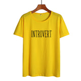 Introvert Book Lovers Nerdy Bookworm Funny Saying Tshirt Summer Women T Shirt Black White Cotton Tops Causal Tee Shirt Femme - webtekdev