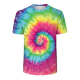 N-olsollo New Fashion Gradual Tie-dyed Mens Tshirts 2019 Summer T-shirts Couple Clothes Knitted Loose Casual Male Tee Shirts Top - webtekdev