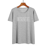 Introvert Book Lovers Nerdy Bookworm Funny Saying Tshirt Summer Women T Shirt Black White Cotton Tops Causal Tee Shirt Femme - webtekdev