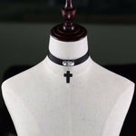 Black cross Gothic choker necklace women Punk rock Goth Choker trendy chocker 2019 collar for women fashion jewelry wholesale - webtekdev