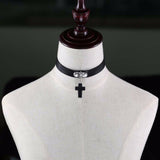 Black cross Gothic choker necklace women Punk rock Goth Choker trendy chocker 2019 collar for women fashion jewelry wholesale - webtekdev