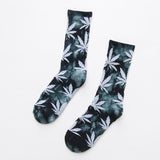 PEONFLY New Personality Printing White Maple Leaves Men Colorful Cotton Socks Hip Hop Street Skater Sock Male Autumn Winter - webtekdev
