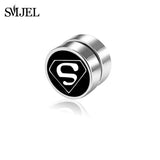 SMJEL Rock Strong Magnet Magnetic Health Care Ear Stud Non Piercing Earrings Skull David Star Tai Chi Earings Jewelry Mens Women - webtekdev
