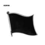 Black Color Badge Flag Lapel pin badges for clothes Pin badges safety pin brooch XY0087 (XY0087) - webtekdev