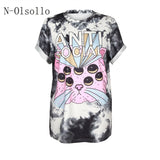 2017 Summer Clothing For Women T shirt With Cat Prints 3D Top Tees Broadcloth Knitted Fashion Shirts O-neck Casual Female Blusas - webtekdev