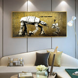 Banksy Robot I Am Your Father Posters And Prints Canvas Painting Fine Scandinavian Wall Art Picture For Living Room Home Decor - webtekdev