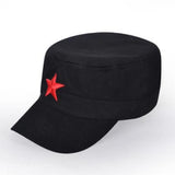 Fashion 1Pcs Cotton Fabric Adjustable Casual China Green Flat Hats Hot Red Star Unisex Retro Chinese Patrol Army Cap Gifts - webtekdev