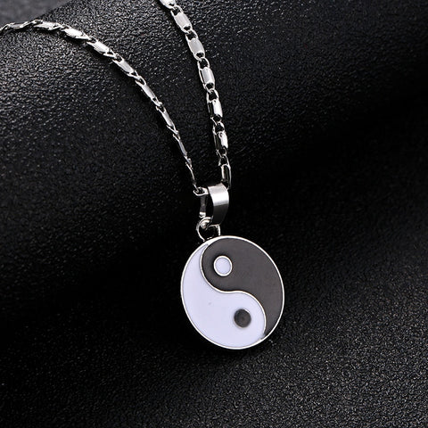 Fashion Personality Yin Yang Ba Gua Taichi Pendant Necklace For Women Men Jewelry Punk Chain Necklaces Couple Necklace (style 1 45cm) - webtekdev