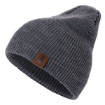 1 Pcs Hat PU Letter True Casual Beanies for Men Women Warm Knitted Winter Hat Fashion Solid Hip-hop Beanie Hat Unisex Cap - webtekdev
