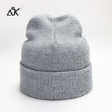 Plain Knitted Hat Winter Cap Women's Polyester Soft Unisex Bonnet Hat Female Casual Hip Hop Skullies Beanies Men Autumn Beanies - webtekdev