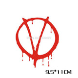 Newest Creative V Logo V For Vendetta Funny Warning Sticker Car Decoration Decals for Volkswagen BMW Benz Opel Peugeot Renault - webtekdev