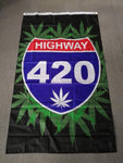 90*150cm BOB Marley Reggae Rasta Hippie Band highway 420 weed Flag For Bar Party Music Festival Tattoo Shop (highway 90 x 150cm) - webtekdev