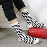 Korea Funky Harajuku Trend Women Checkerboard Socks Geometric Checkered Socks Men Hip Hop Cotton Unisex Streetwear Novelty Socks - webtekdev