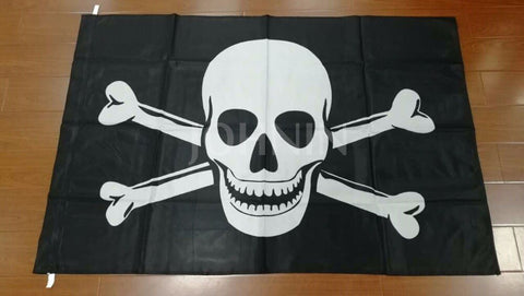 knitted polyester hanging 90*135cm Skull Cross bones Pirates Flag (90 x 135cm) - webtekdev