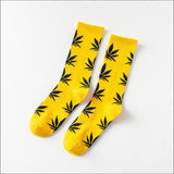 Moda Socmark Funny Socks Men Comfortable High Quality Cotton Happy Hemp Leaf Maple Casual Long Weed Crew Sock Dress Harajuku - webtekdev