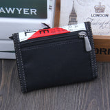 2019 New Punk Tri-fold Canvas Wallet Large Capacity Pocket Wallets for Men and Women Designer Casual Zipper Coin Purse - webtekdev