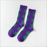 Moda Socmark Funny Socks Men Comfortable High Quality Cotton Happy Hemp Leaf Maple Casual Long Weed Crew Sock Dress Harajuku - webtekdev