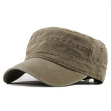 [FLB] 2019 Classic Vintage Flat Top Mens Washed Caps And Hat Adjustable Fitted Thicker Cap Winter Warm Military Hats For MenF314 - webtekdev