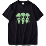 Alien Tshirt Cute I Don't Believe In Humans Black Cotton t-shirt Cartoon Fashion Pattern Storm Area 51 T-shirts EU Size - webtekdev