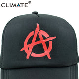 CLIMATE New Anarchy Cap Men Bedlam Evil Anarchist Trucker Caps Summer Cool Cap Mesh Black Baseball Net Trucker Cap Hat for Men - webtekdev