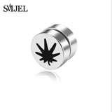 SMJEL Rock Strong Magnet Magnetic Health Care Ear Stud Non Piercing Earrings Skull David Star Tai Chi Earings Jewelry Mens Women - webtekdev