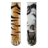 New Funny Socks 3D Paw Printed Animal Socks Women Cat Zebra Leopard Panda Paw Long Cotton Socks  for Women Men Unisex - webtekdev