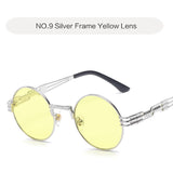 Oulylan Round Metal Steampunk Sunglasses Women Men Fashion Gothic Sun Glasses Luxury Brand Designer High Quality Eyewear UV400 - webtekdev
