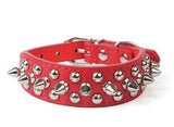 Punk Style Spiked Pet Dog Collar Round Bullet Nail Rivet Studded Collar Neck Strap small dog Collar PU Leather Pet roducts - webtekdev