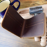 Genuine Leather Wallet Male Anarchy Punk Rock Bedlam Evil Anarchist War Rocker Anarchism Vintage Handmade Gift Purse Wallets (brown wallet) - webtekdev