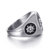 Mens Stainless Steel Ring Illuminati The All-seeing-eye illunati pyramid/eye symbol Biker Jewelry Size 7-15 - webtekdev