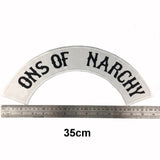 SOA Original Son of embroidery back patch anarchy black iron on patches for clothing motorcycle club 35CM - webtekdev