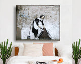 A Cleaning Maid by Banksy Wall Art Decor Canvas Poster and Print Canvas Painting Decorative Picture for Living Room Home Decor - webtekdev