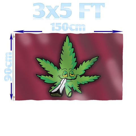 BENFACTORY Store 3x5ft Smoke Weed Leaf Flag With Wider Reinforced Edge With Brass Grommets For Indoor and Outdoor - webtekdev
