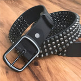 Genuine Leather Heavy Metal Rivet Punk Belts For Men Rock Stud Cowboy Belt Men Ceinture Homme Waist Belt Cinturon Mujer TBT0088 - webtekdev