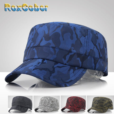 RoxCober Hight Quality Camouflage Sun Protection Military cap quick drying ultralight flat cap gorra militar hat for mens womens - webtekdev