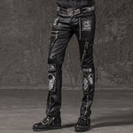 Men's Zipper & Skull Skinny Punk Rock Pencil Pants Harajuku Fashion Hip Hop Pants - webtekdev
