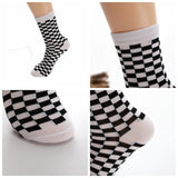 Korea Funky Harajuku Trend Women Checkerboard Socks Geometric Checkered Socks Men Hip Hop Cotton Unisex Streetwear Novelty Socks - webtekdev