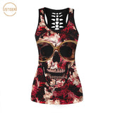 ISTider 2017 New Summer Punk Rock Style 3D Tank Top Women Fashion GUNS N ROSES T Shirt Sleeveless Vest Sexy Hollow Out Shirt - webtekdev