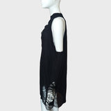 Gothic Cool Hollow Out Long Women Sweaters Black Off Shoulder Lady Punk Jumpers Broken Slit Hole Knit Sexy O-Neck Sweater 2020 (Black One Size) - webtekdev