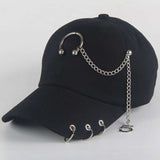 Dad Hat BTS Creative Piercing Ring Baseball Cap Punk Hip Hop Caps Cotton Adult Casual Solid Adjustable Unisex Caps Snapback - webtekdev