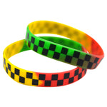 1PC Punk Style Printed Checkered Silicone Wristband - webtekdev