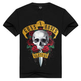 Cotton T Shirt Women New GUNS N ROSE NIGHTRIAN T Shirts Men Mans Tshirt Summer short sleeve Black T-shirt Punk Skull Rose - webtekdev