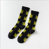 Moda Socmark Funny Socks Men Comfortable High Quality Cotton Happy Hemp Leaf Maple Casual Long Weed Crew Sock Dress Harajuku - webtekdev