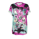 Harajuku 3D Skull Alien Printed Women T shirts Loose S-XXXL Casual Blusas Feminina ver o 2017 Fashion Long Tops Ghost Blusas - webtekdev