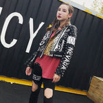 New 2017 Women Leather Jacket Heavy Rivets Leopard Printing Short Motorcycle Leather Long Sleeve Punk Rock Jackets AS6985 - webtekdev