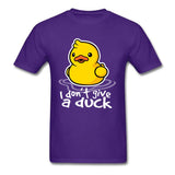 Summer T-shirt I Don't Give A Duck Tees Men Funny Clothes Black Yellow Tops Cotton T Shirt Kawaii Boyfriend Gift Tshirt - webtekdev