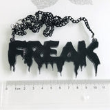 Exaggerated English Letter Freak Black Acrylic Pendant Necklace for Women Men New Fashion Unisex Hiphop Cool Punk Necklace 2019 - webtekdev